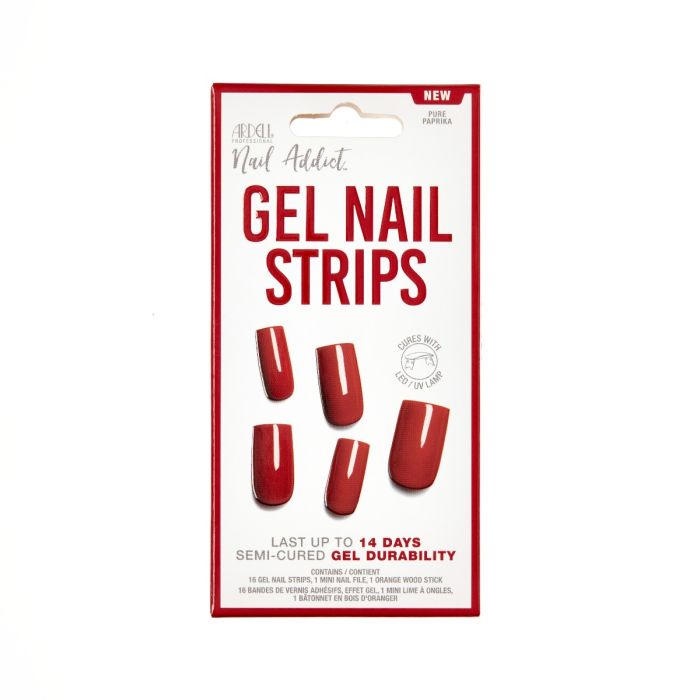 Front side of  Ardell Nail Addict Gel Nail Strips - Pure Paprika