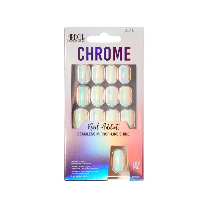 Front of packaging for Ardell Nail Addict Chrome Aura 37430
