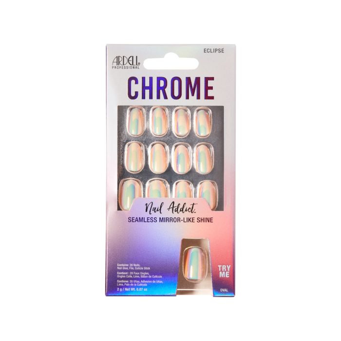 Front side of packaging for Ardell Nail Addict Chrome Eclipse