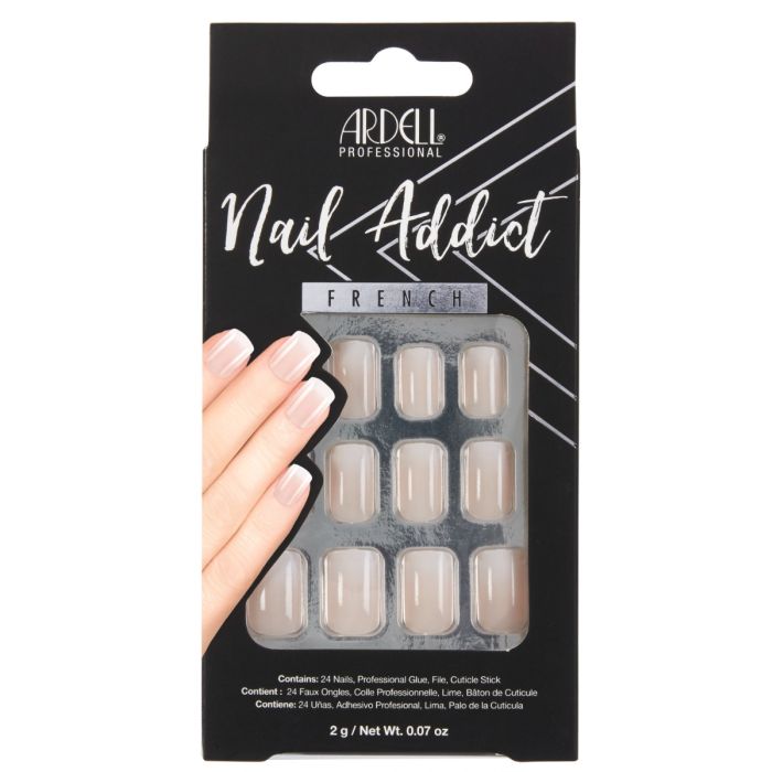 Front view of a sealed pack of Ardell Nail Addict Subtle French