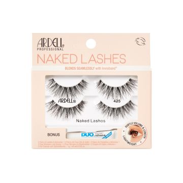 Frontage of Ardell Naked Lashes 425 in 2 packs variant retail packwith printed product details and information 